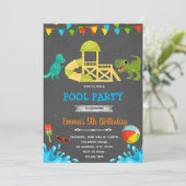 ウォータースライド恐竜パーティー 招待状 (スタンド正面)