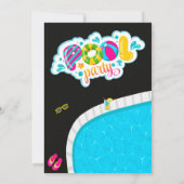 ウォータースライド誕生日の招待プールパーティー招待状 招待状 (裏面)