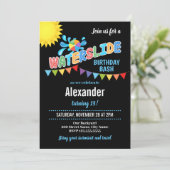 ウォータースライド誕生日パーティーの招待 招待状 (スタンド正面)