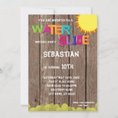 ウォータースライド誕生日パーティーへの招待 招待状 (正面)