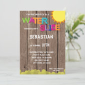 ウォータースライド誕生日パーティーへの招待 招待状 (スタンド正面)