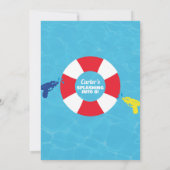 ウォータースライド誕生日パーティーへの招待 招待状 (裏面)