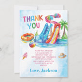 ウォータースライド誕生日パーティー サンキューカード (正面)