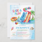 ウォータースライド遊バースデーパーティー 招待状 (正面)