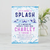 ウォータースライド障害物コースの誕生日招待状 招待状 (スタンド正面)