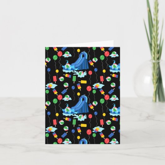 ウォータースライド キッズ サマー ボーイ ガール ファン カード (正面)