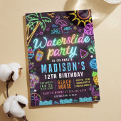 ウォータースライド グローパーティー 編集可能な招待状 招待状