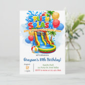 ウォータースライド 誕生日パーティ | バウンスハウス 招待状 (スタンド正面)