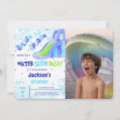 ウォータースライド 誕生日写真招待状 招待状 (正面)