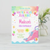 ウォータースレカラフルイド誕生日バッシュ招待状 招待状 (スタンド正面)