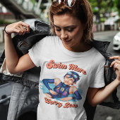 ウォーターズマイハッピープレイスはっきりしたダイバーイン水中競技ギア Tシャツ