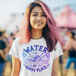 ウォーターズマイハッピープレイスブリスピー水中競技エスケープ Tシャツ