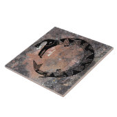 ウォーターセルペントミンブレス陶器デザイン タイル (側面)