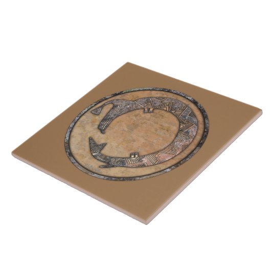 ウォーターセルペントミンブレス陶器デザイン タイル (側面)