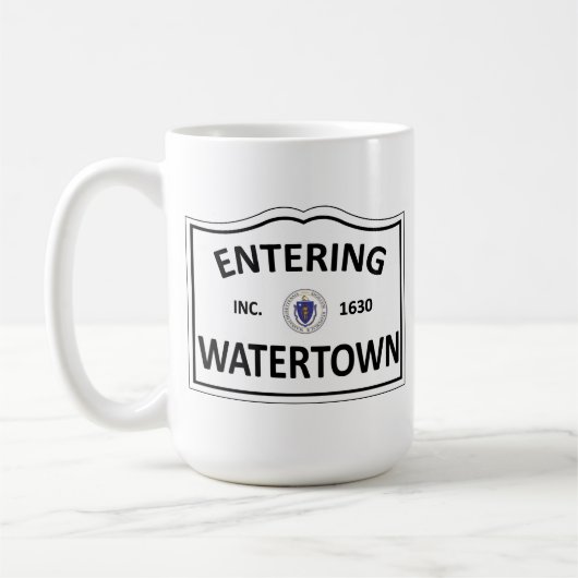 ウォータータウンマサチューセッツの故郷の固まりMA Townie コーヒーマグカップ (左)