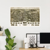 ウォータータウン, CTパノラママップ – 1918 ポスター (ホームオフィス)