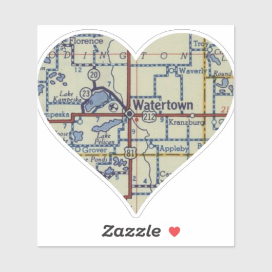 ウォータータウンSDヴィンテージマップ シール (シート)