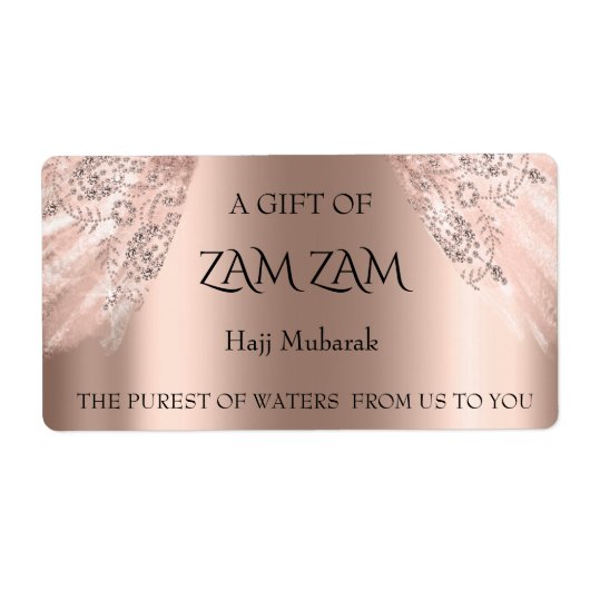 ウォーターデコール結婚式の引き出物バラ金ゴールドシルバーダイヤモンド ラベル (正面)