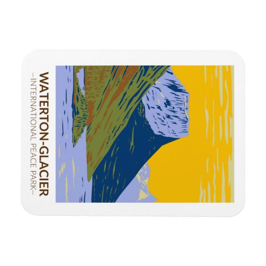 ウォータートングレイシャ国際的ーピースパークヴィンテージ マグネット (横)