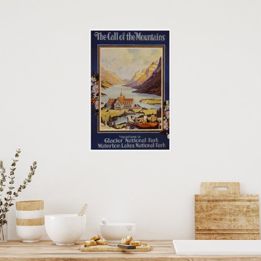 ウォータートンレイクスカナダヴィンテージトラベル ポスター (キッチン)