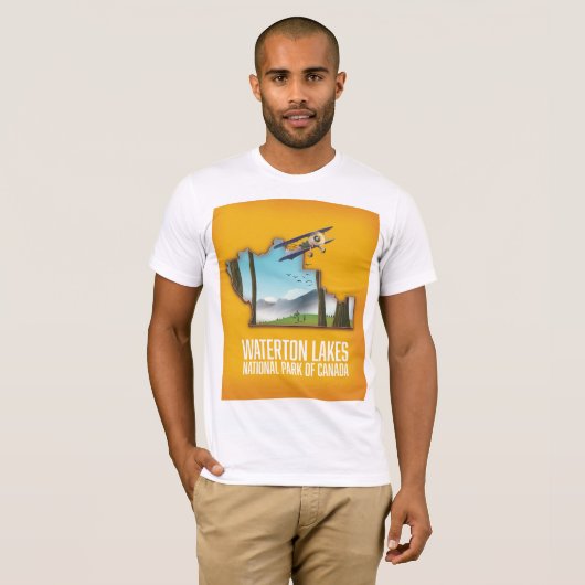 ウォータートンレイクスナショナルパークオブカナダアートプリント Tシャツ (正面フル)