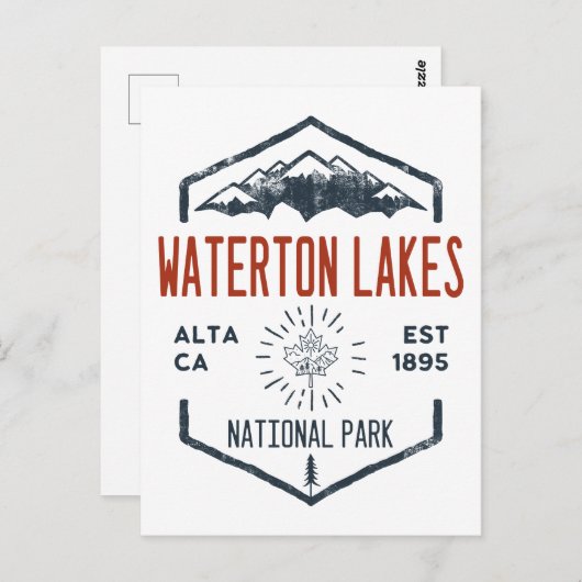 ウォータートンレイクスナショナルパークカナダヴィンテージ ポストカード (正面/裏面)