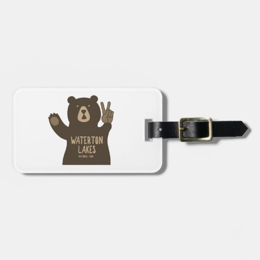 ウォータートンレイクスナショナルパークピースベア ラゲッジタグ (正面横)