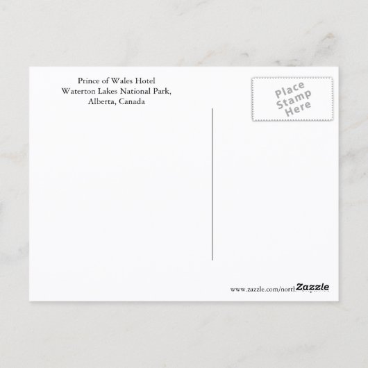 ウォータートンレイクスナショナルパークホテルトラベル ポストカード (裏面)