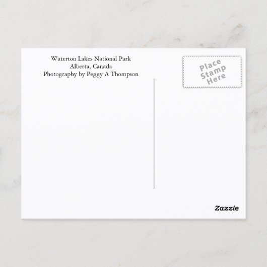 ウォータートンレイクス国立公園旅行写真 ポストカード (裏面)