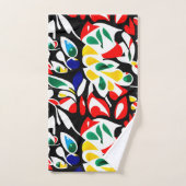 ウォータードロッカラフルプジオメトリ、抽象芸術ホームデッキ バスタオルセット (ハンドタオル)