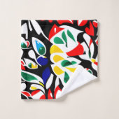 ウォータードロッカラフルプジオメトリ、抽象芸術ホームデッキ バスタオルセット (ウォッシュタオル)