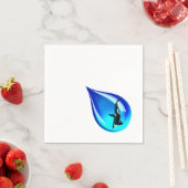 ウォータードロップとオルカ スタンダードカクテルナプキン (インサイチュ)