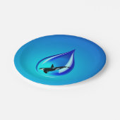 ウォータードロップとオルカ ペーパープレート (アングル)