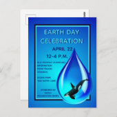 ウォータードロップとOrca Earthの日の発表 ポストカード (正面/裏面)