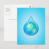 ウォータードロップの中の地球 ポストカード (正面/裏面)