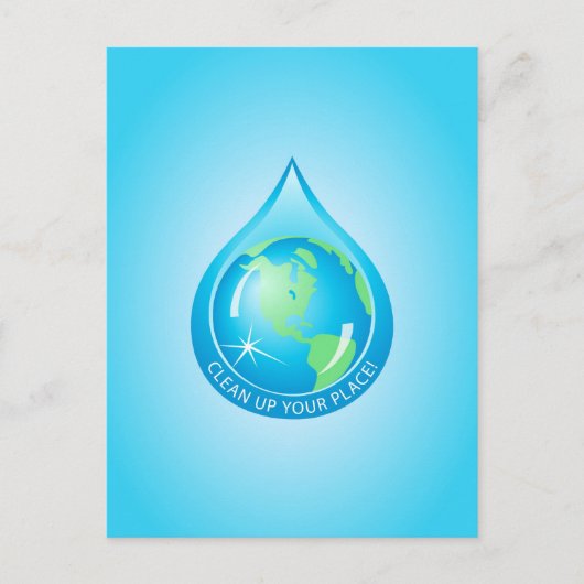 ウォータードロップの中の地球 ポストカード (正面)