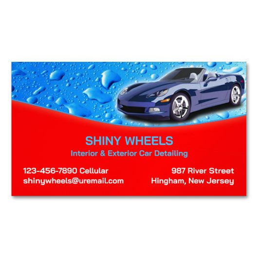 ウォータードロップの詳細を自動設定 マグネット名刺 (正面)