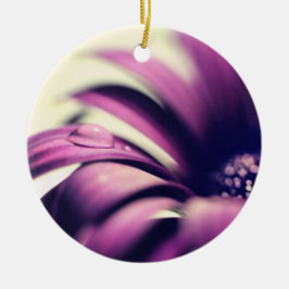 ウォータードロップオンパープルガーベラデイジー セラミックオーナメント