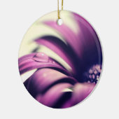 ウォータードロップオンパープルガーベラデイジー セラミックオーナメント (左)