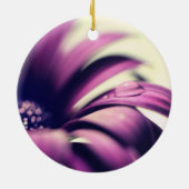 ウォータードロップオンパープルガーベラデイジー セラミックオーナメント (裏面)