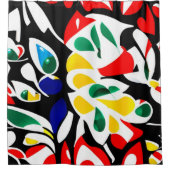 ウォータードロップデザイン鮮やか、幾何学的ウォールアート シャワーカーテン (正面)