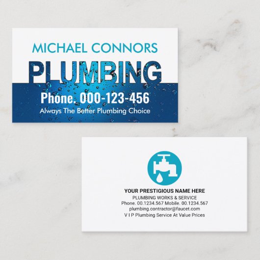 ウォータードロップバブル配管記号 名刺 (正面/裏面)