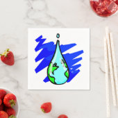 ウォータードロップ内の地球 スタンダードカクテルナプキン (インサイチュ)