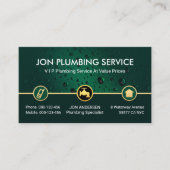 ウォータードロップ金ゴールドアイコン縁ど配管 名刺 (正面)