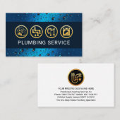 ウォータードロップ金ゴールド給排水衛生設備ツール 名刺 (正面/裏面)