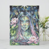 ウォーターニンフリリーフェアリー小妖精や小人ファンタジーアートカード (スタンド正面)