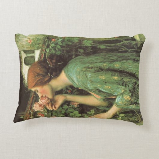 ウォーターハウスによるバラの私の甘いバラ、か精神 アクセントクッション (裏面)