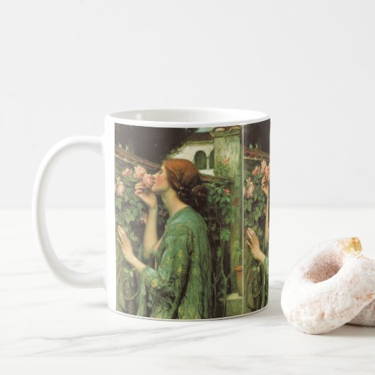 ウォーターハウスによるバラの私の甘いバラ、か精神 コーヒーマグカップ (ドーナツ)