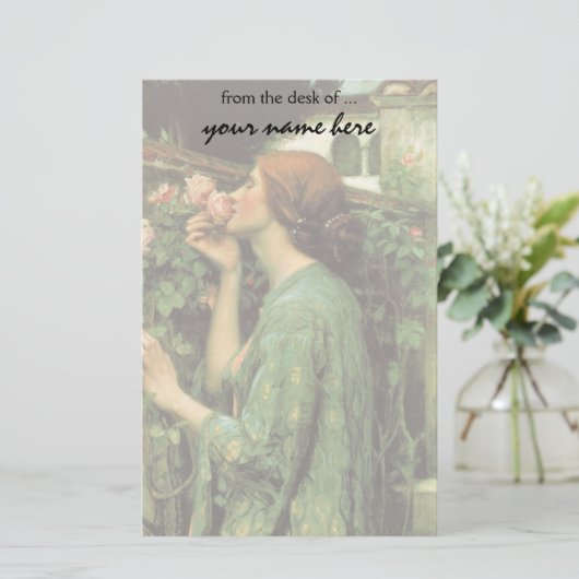 ウォーターハウスによるバラの私の甘いバラ、か精神 便箋 (スタンド正面)