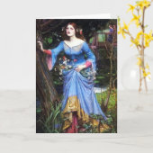 ウォーターハウスのオフェリアの挨拶状 カード (黄色い花)